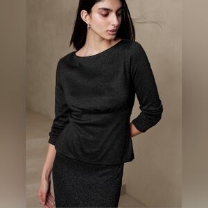 Banana Republic Factory Shimmering Black Blouse